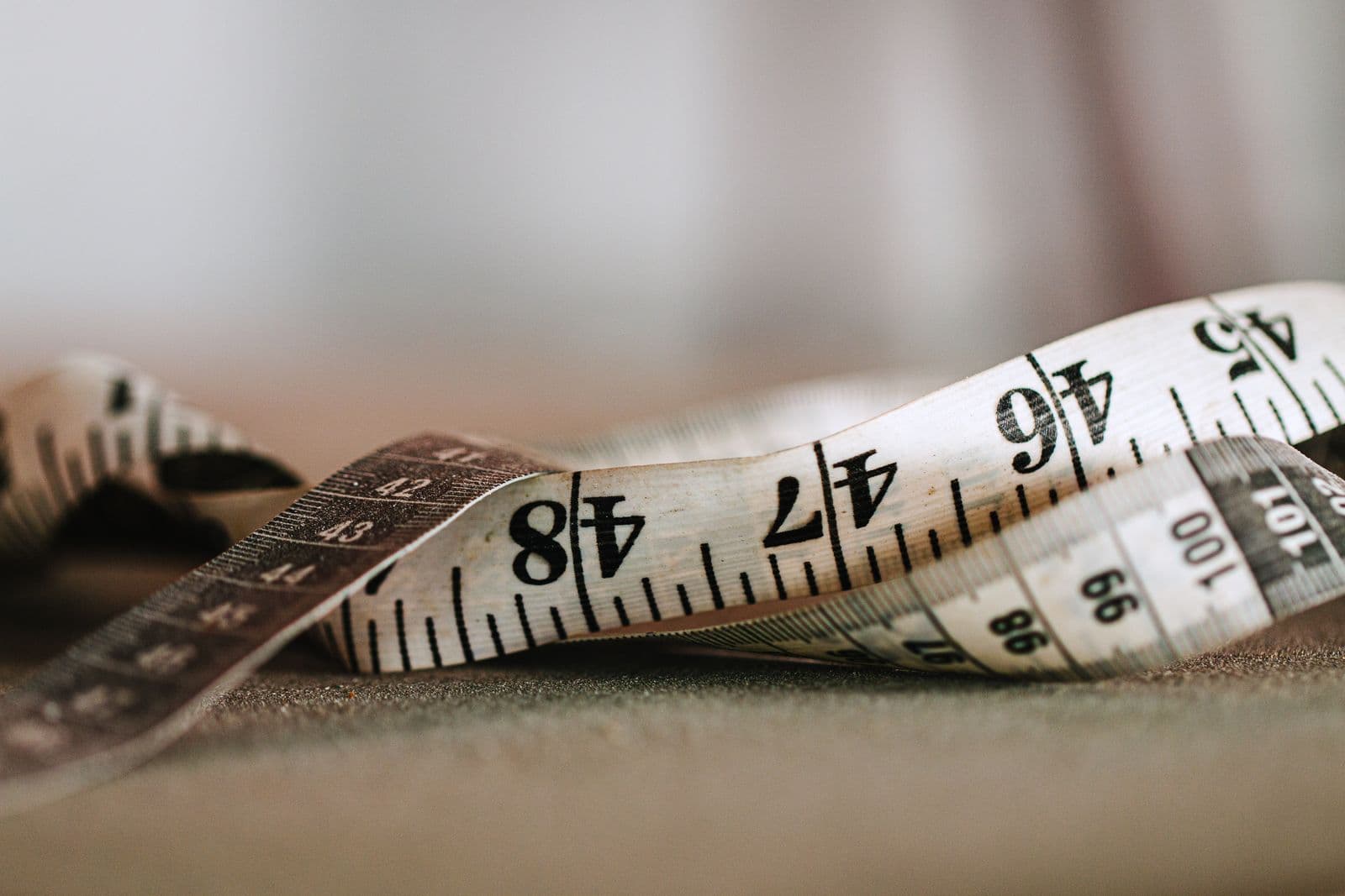 Close-up of a tailor's measuring tape
